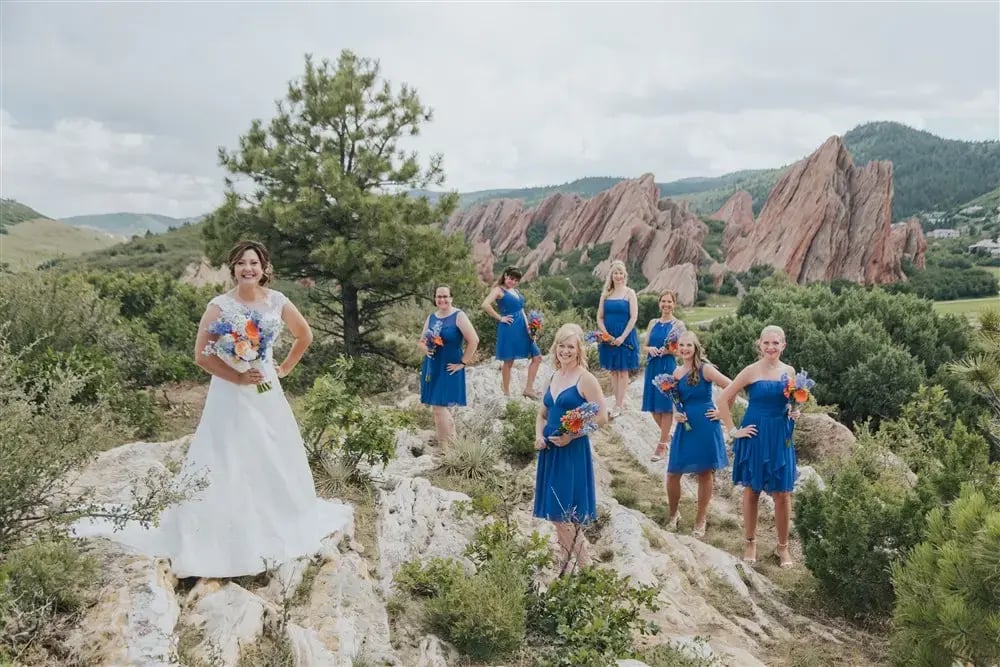Arrowhead Golf Club Bridal Party on Mountain